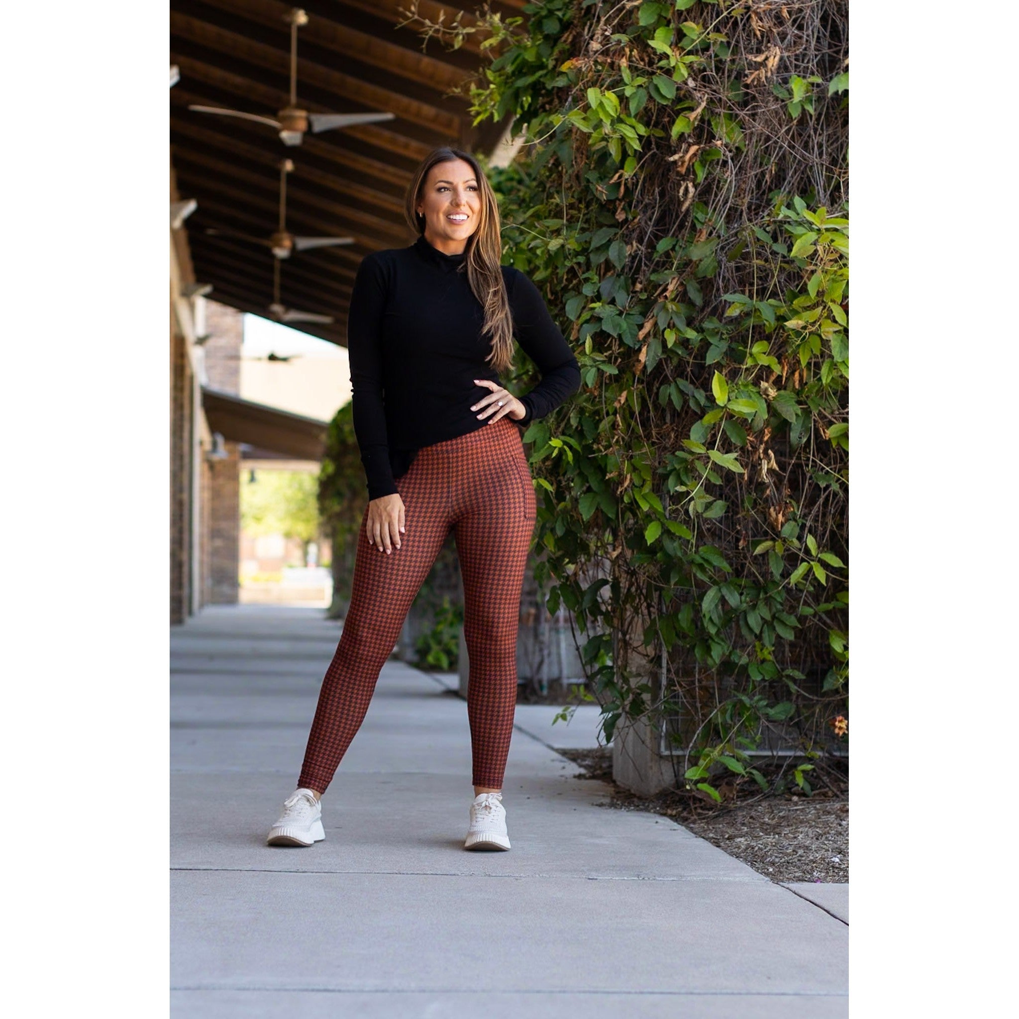 Ready to Ship | The Autumn Houndstooth Full Length Leggings