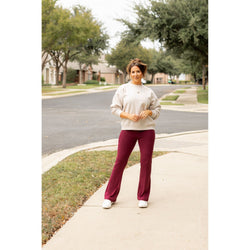 Ready to Ship  | The Maeve - 30"  MAROON Bootcut Leggings with Pockets*