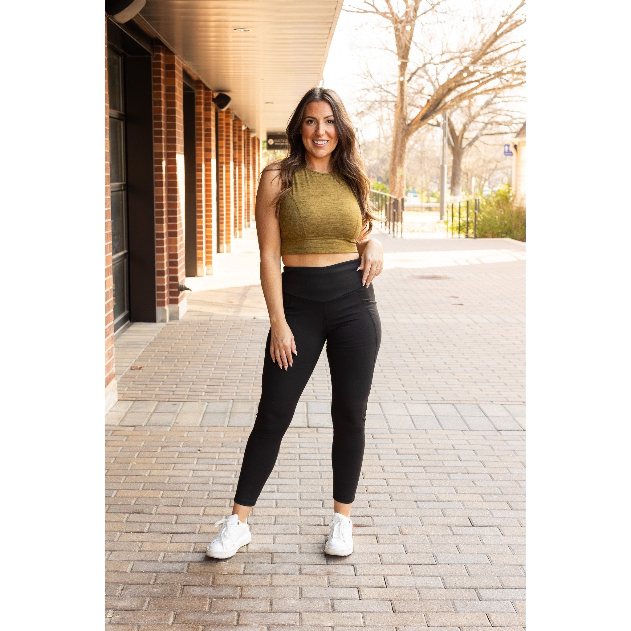 Ready to Ship | The Adriana - Tummy Control Full Length Leggings with Pockets