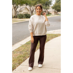 PreOrder | The Rhea - BROWN 30 Inch Bootcut Leggings with Pockets