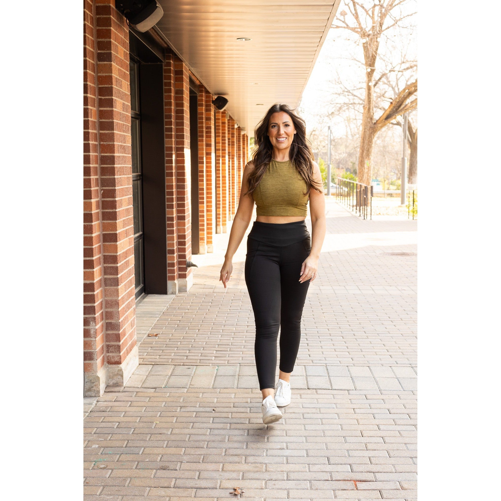 Ready to Ship | The Adriana - Tummy Control Full Length Leggings with Pockets