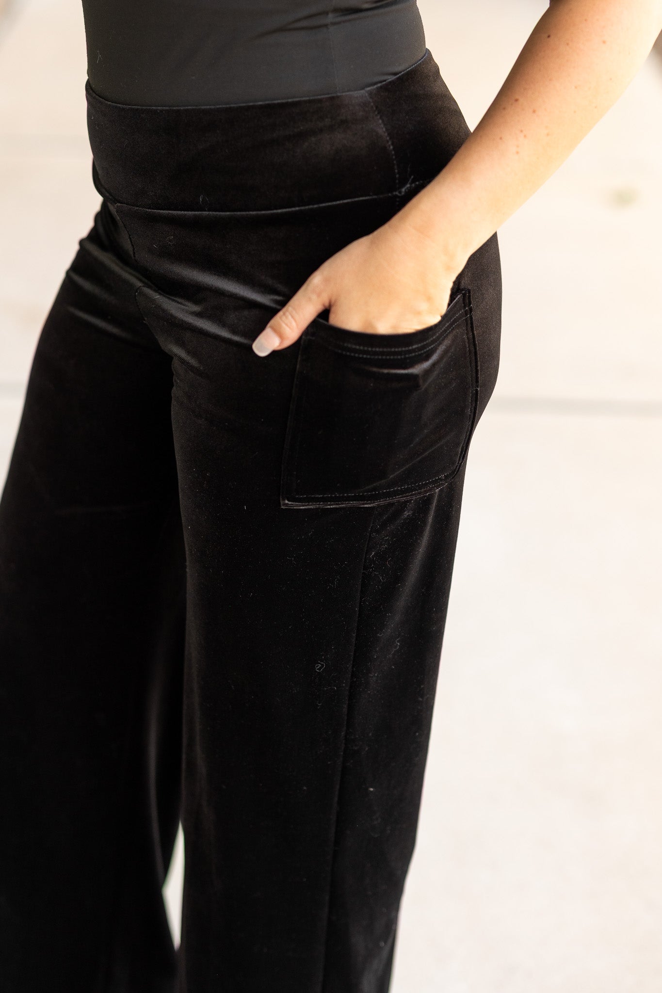 PreOrder | The Regina - Black Velvet Wide Leg Pants
