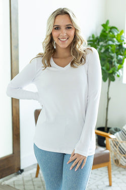 Leah Long Sleeve Top - White