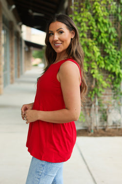 Ruffle Tank - Red | Women's Sleeveless Top