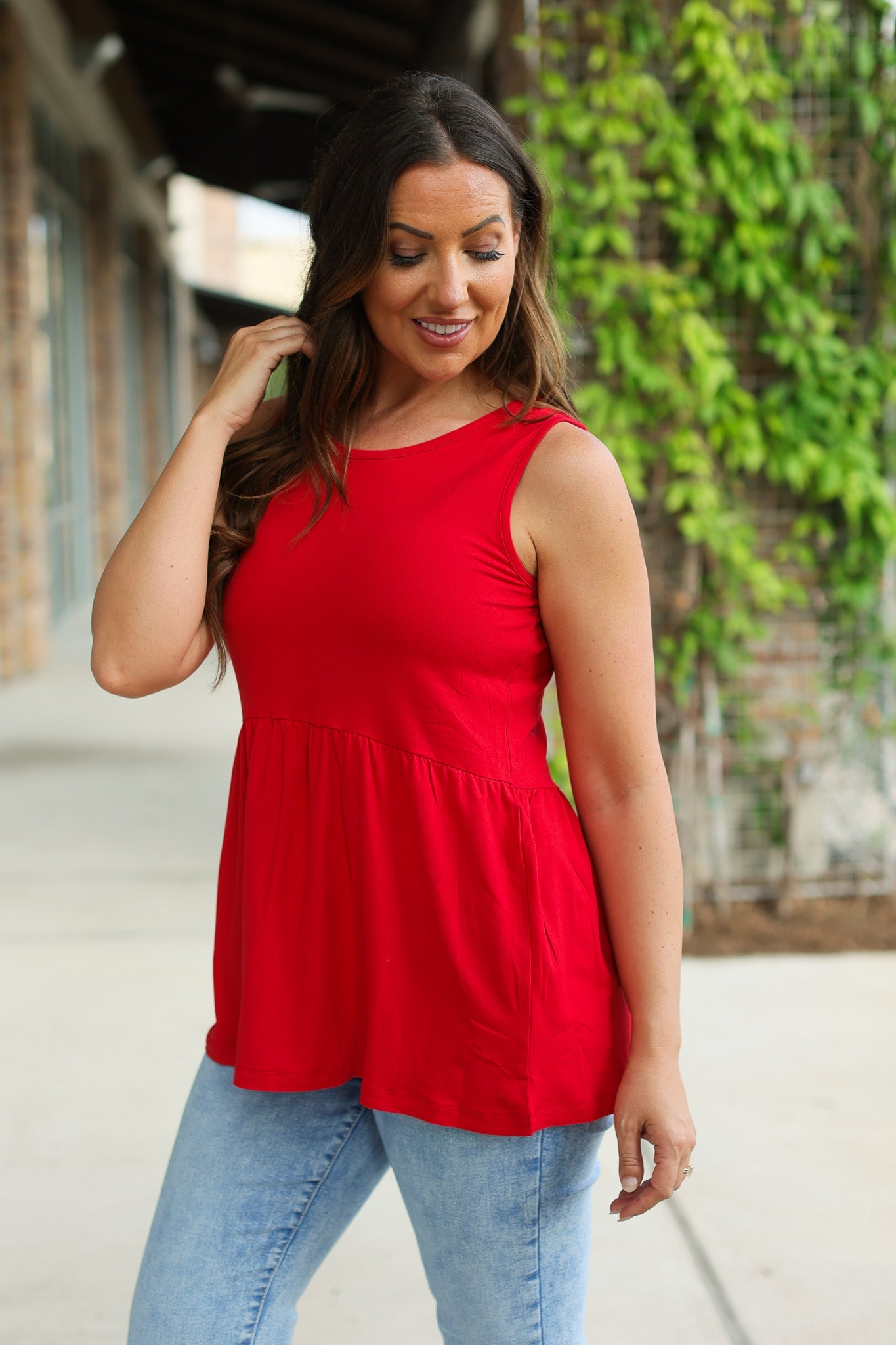 Ruffle Tank - Red | Women's Sleeveless Top