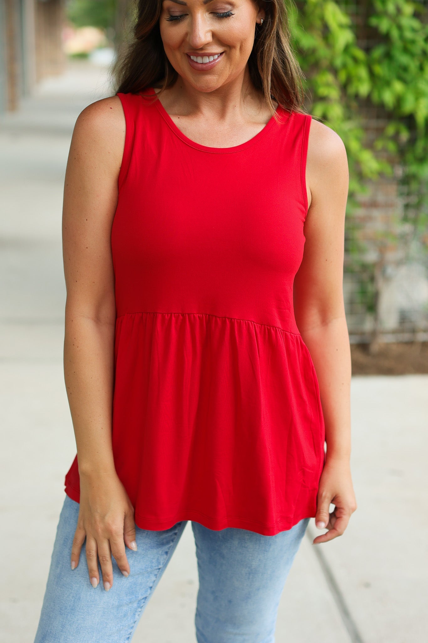 Ruffle Tank - Red | Women's Sleeveless Top