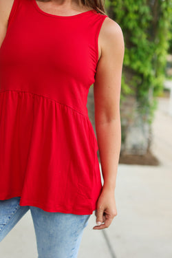 Ruffle Tank - Red | Women's Sleeveless Top