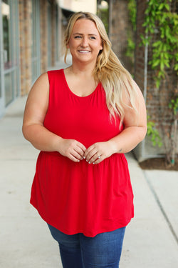 Ruffle Tank - Red | Women's Sleeveless Top