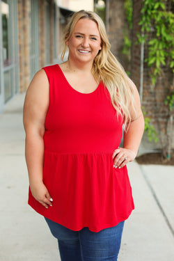 Ruffle Tank - Red | Women's Sleeveless Top