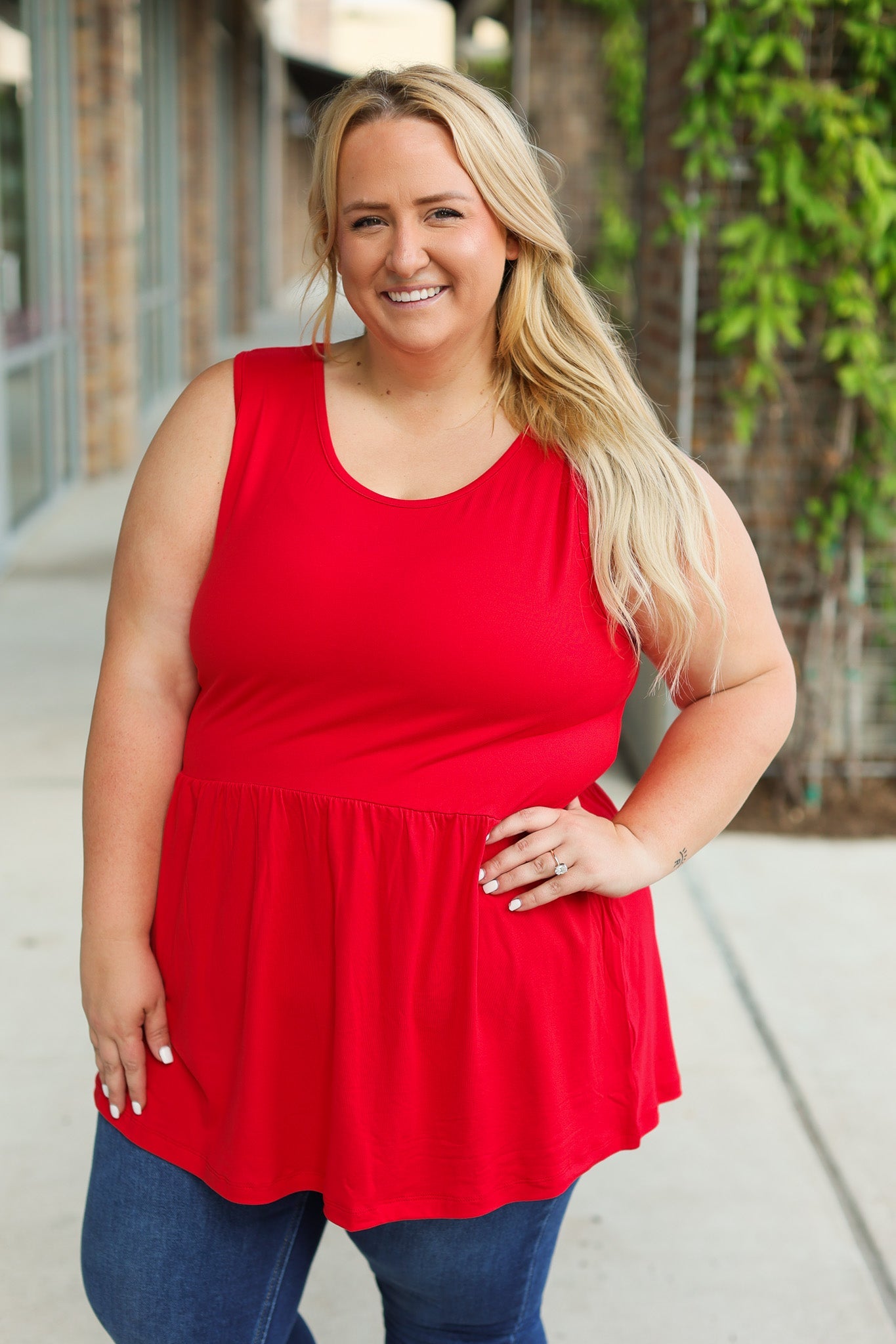 Ruffle Tank - Red | Women's Sleeveless Top