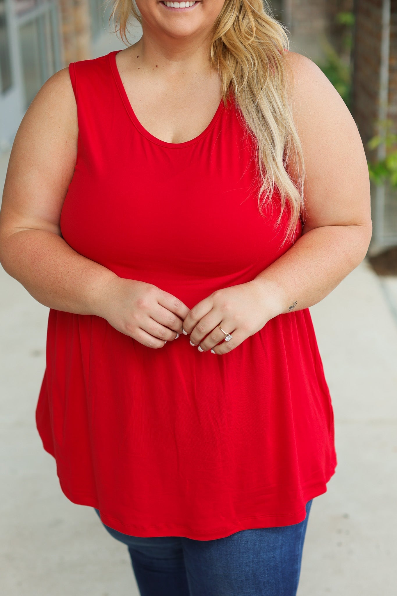 Ruffle Tank - Red | Women's Sleeveless Top