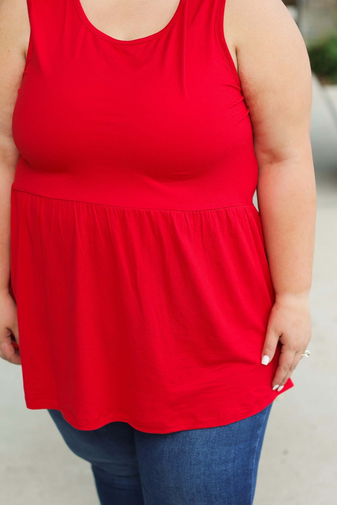 Ruffle Tank - Red | Women's Sleeveless Top