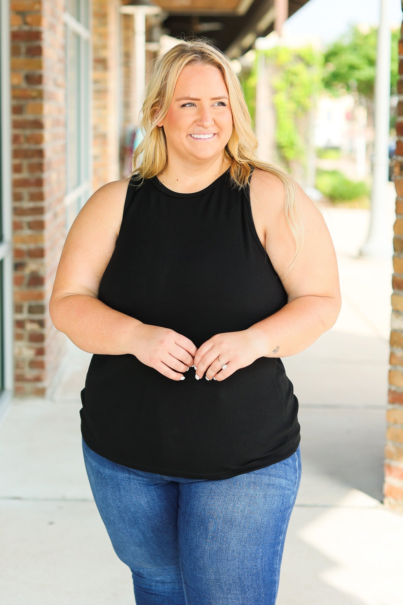 Tara Ribbed Tank - Black | Women's Tank Top