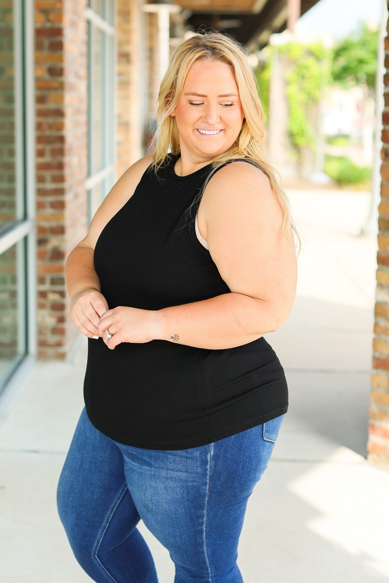 Tara Ribbed Tank - Black | Women's Tank Top