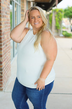 Tara Ribbed Tank - White | Women's Tank Top