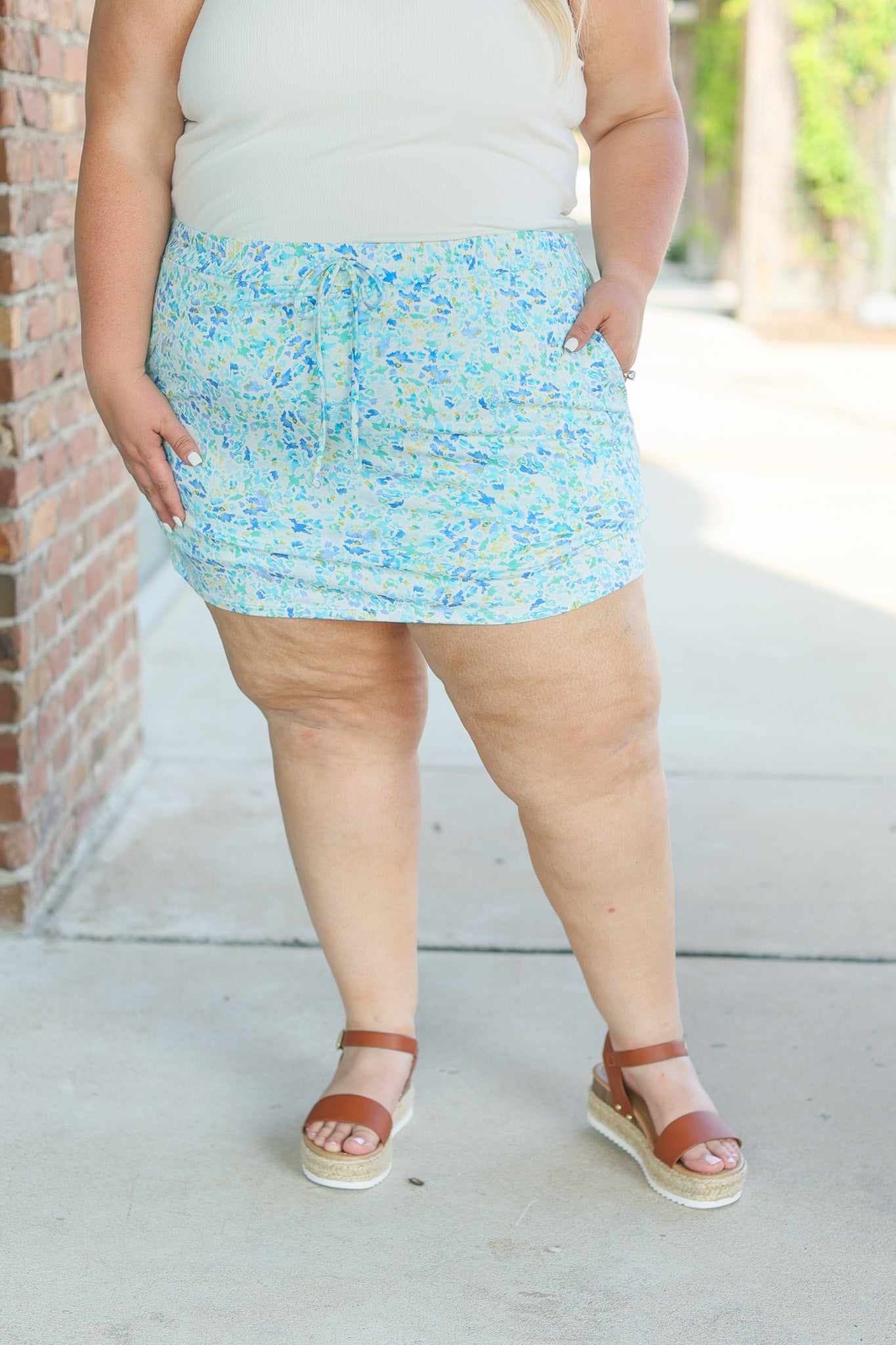 Sienna Skort - Aqua Micro Floral