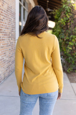 Leah Long Sleeve Top - Mustard