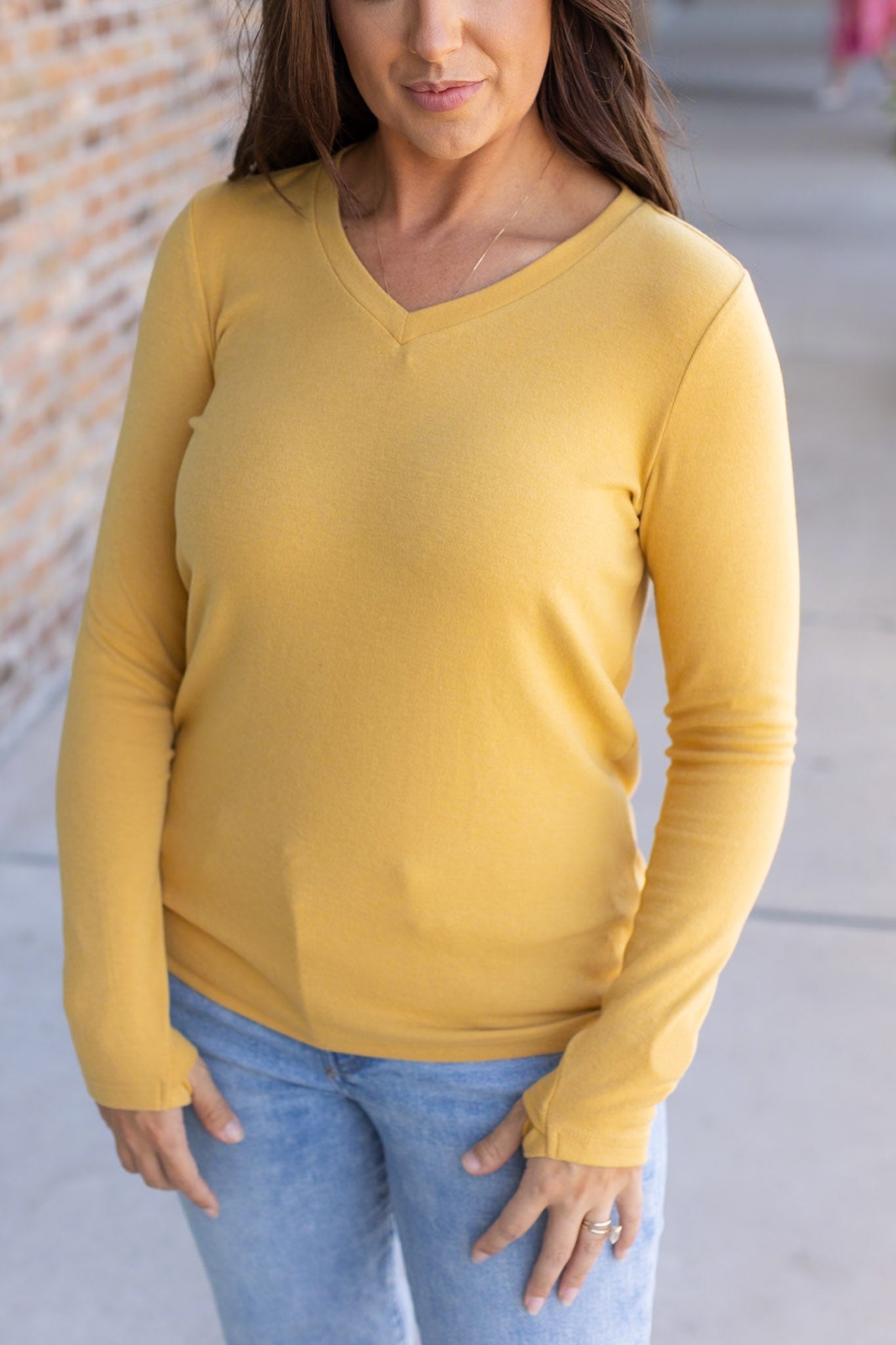 Leah Long Sleeve Top - Mustard