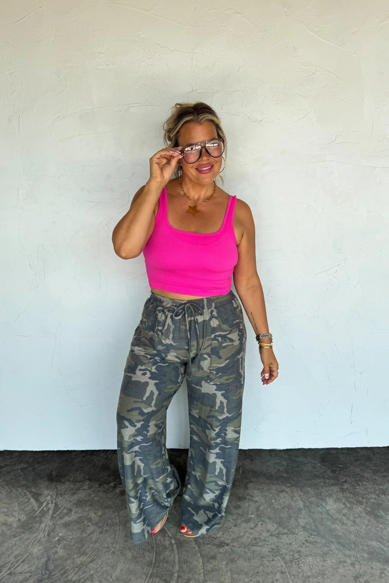 PREORDER- HADDIE CAMO WIDE LEG PANTS