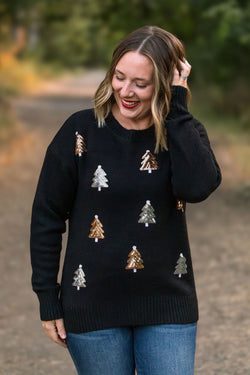 Holly Jolly Sweater - Gold + Silver Trees