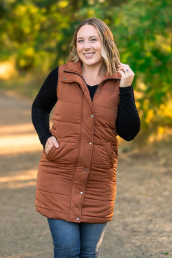 Harlow Long Vest - Cinnamon