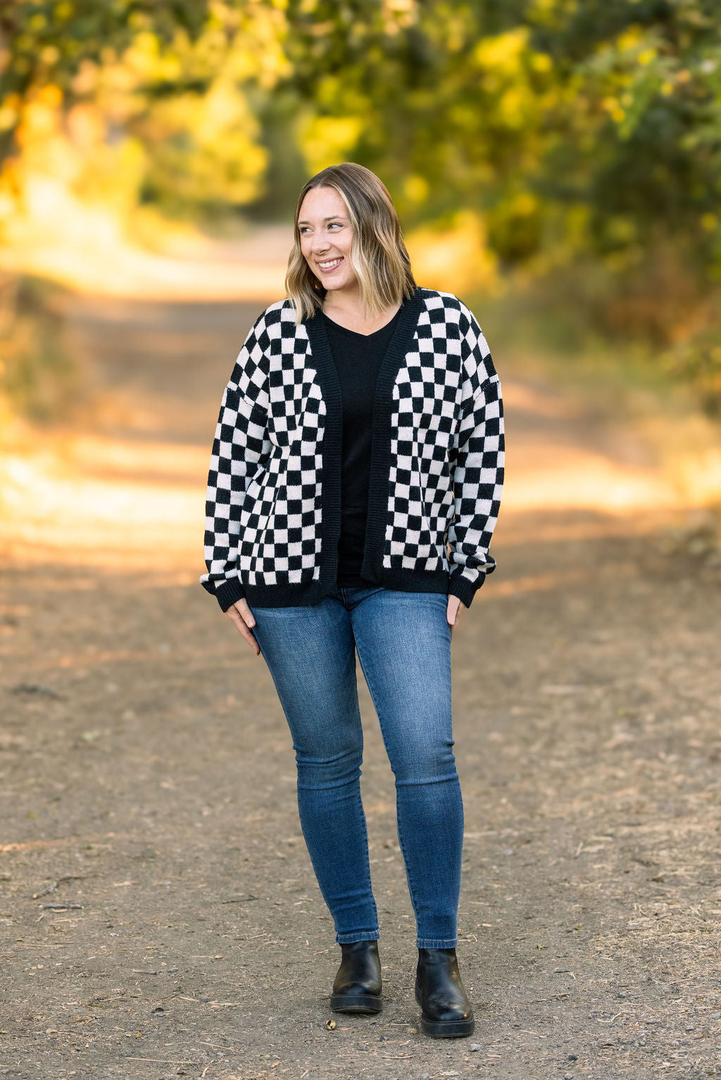 Black Checker Cardigan