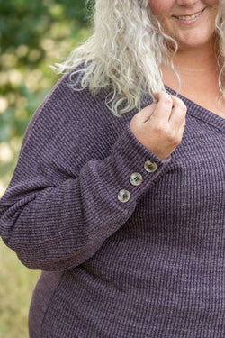 Brittney Button Sweater - Purple | Women's Long Sleeve