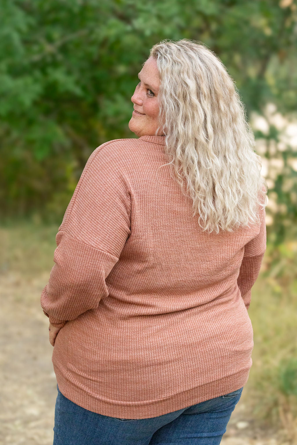 Brittney Button Sweater - Terra Cotta | Women's Long Sleeve