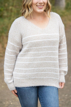 Cozy Striped Sweater - Natural