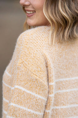 Cozy Striped Sweater - Mustard