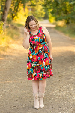 Kelsey Tank Dress - Bold Magenta Floral