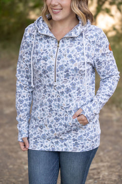 HalfZip Hoodie - Blue Floral