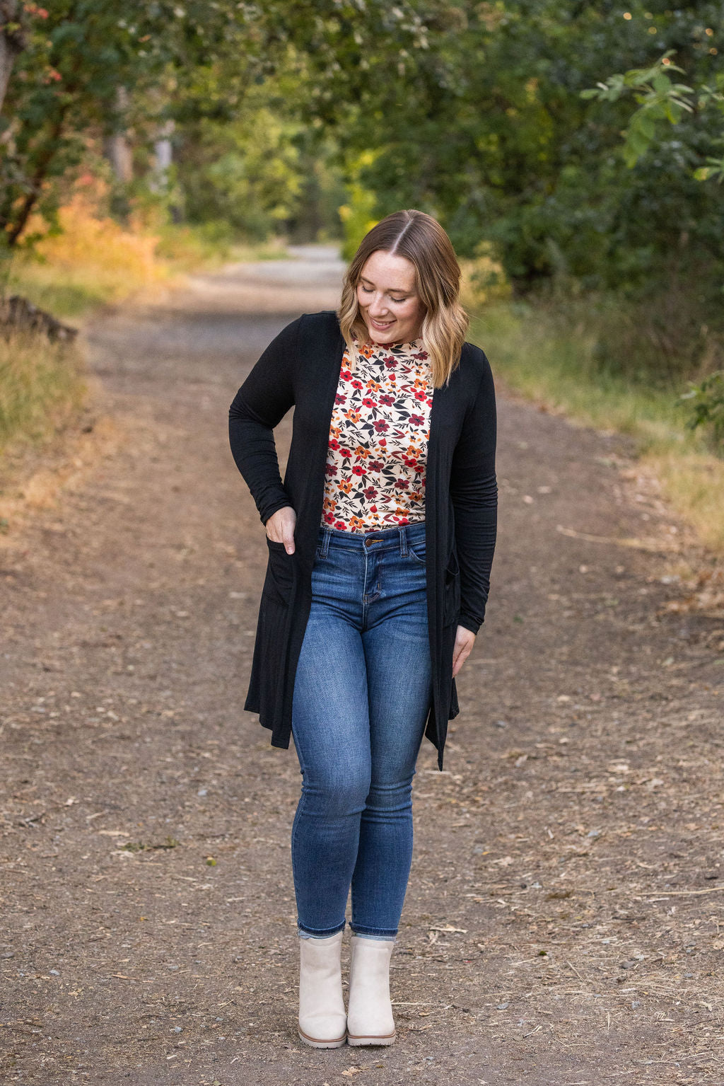 Blair Long Sleeve Top - Red Floral