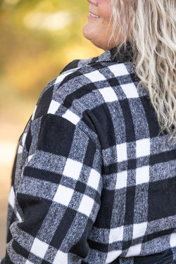 Norah Plaid Shacket - Classic Black and White