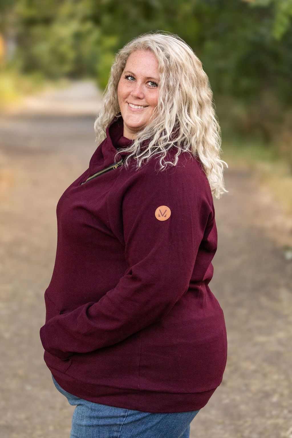 Classic Zoey ZipCowl Sweatshirt - Burgundy