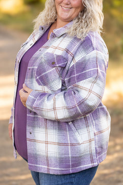 Norah Plaid Shacket - Purple and Gold