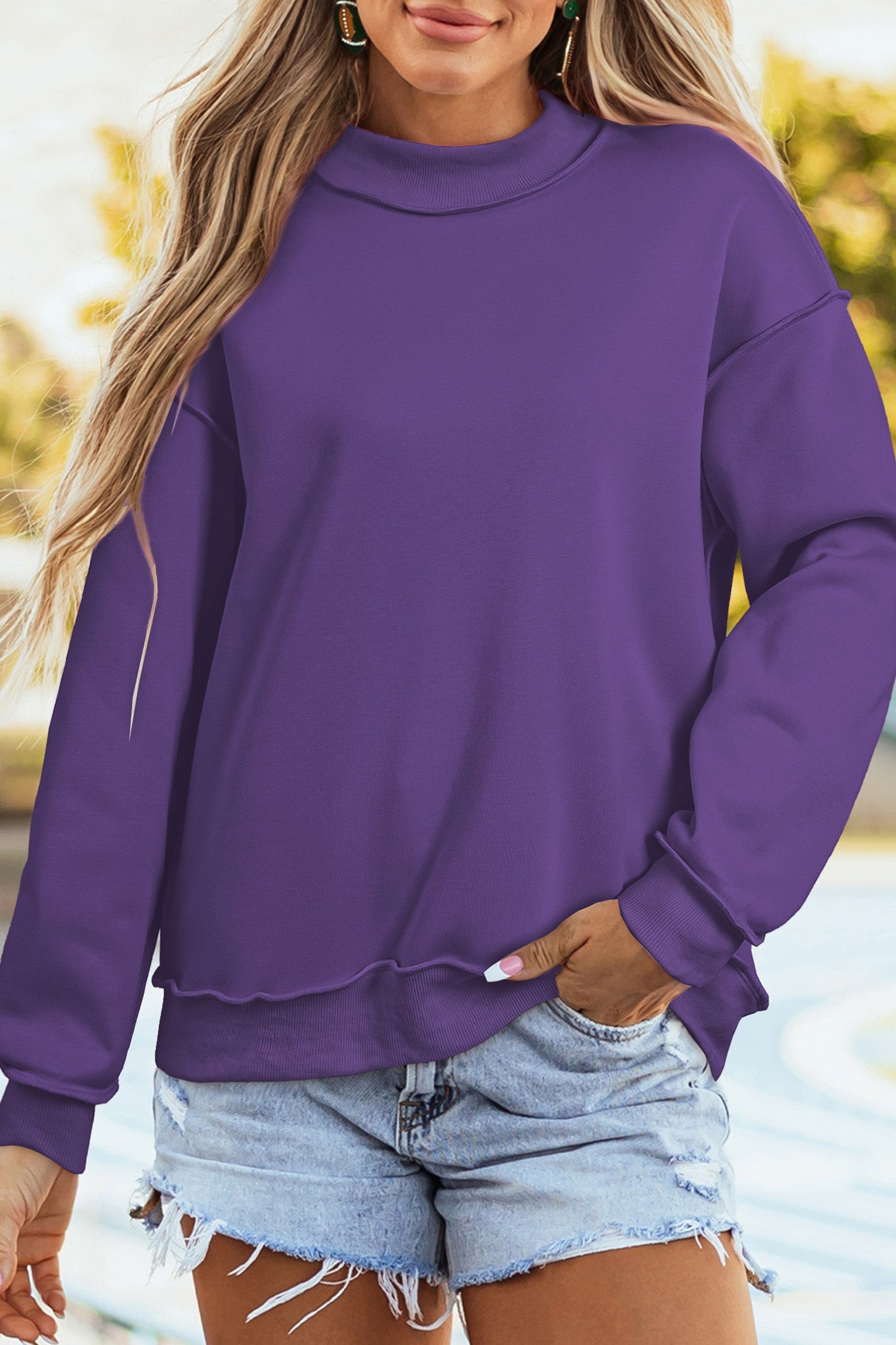 Oversize Mock Neck Sweatshirt WTW