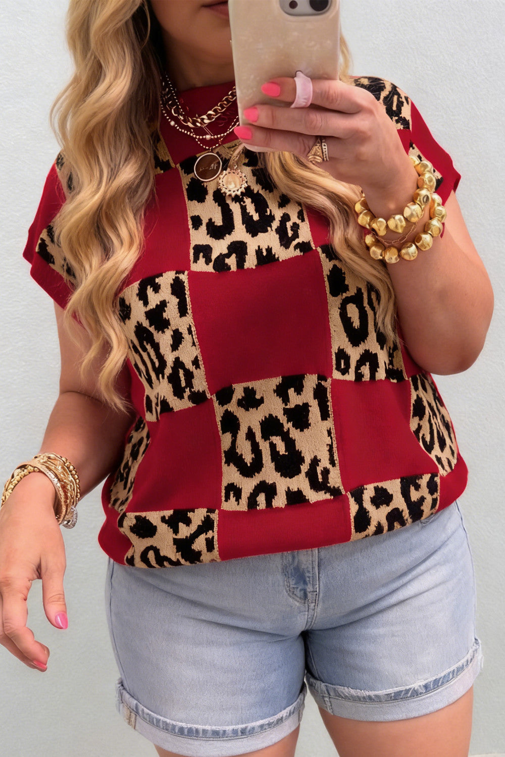 Leopard Checkered Plus Sweater WTW