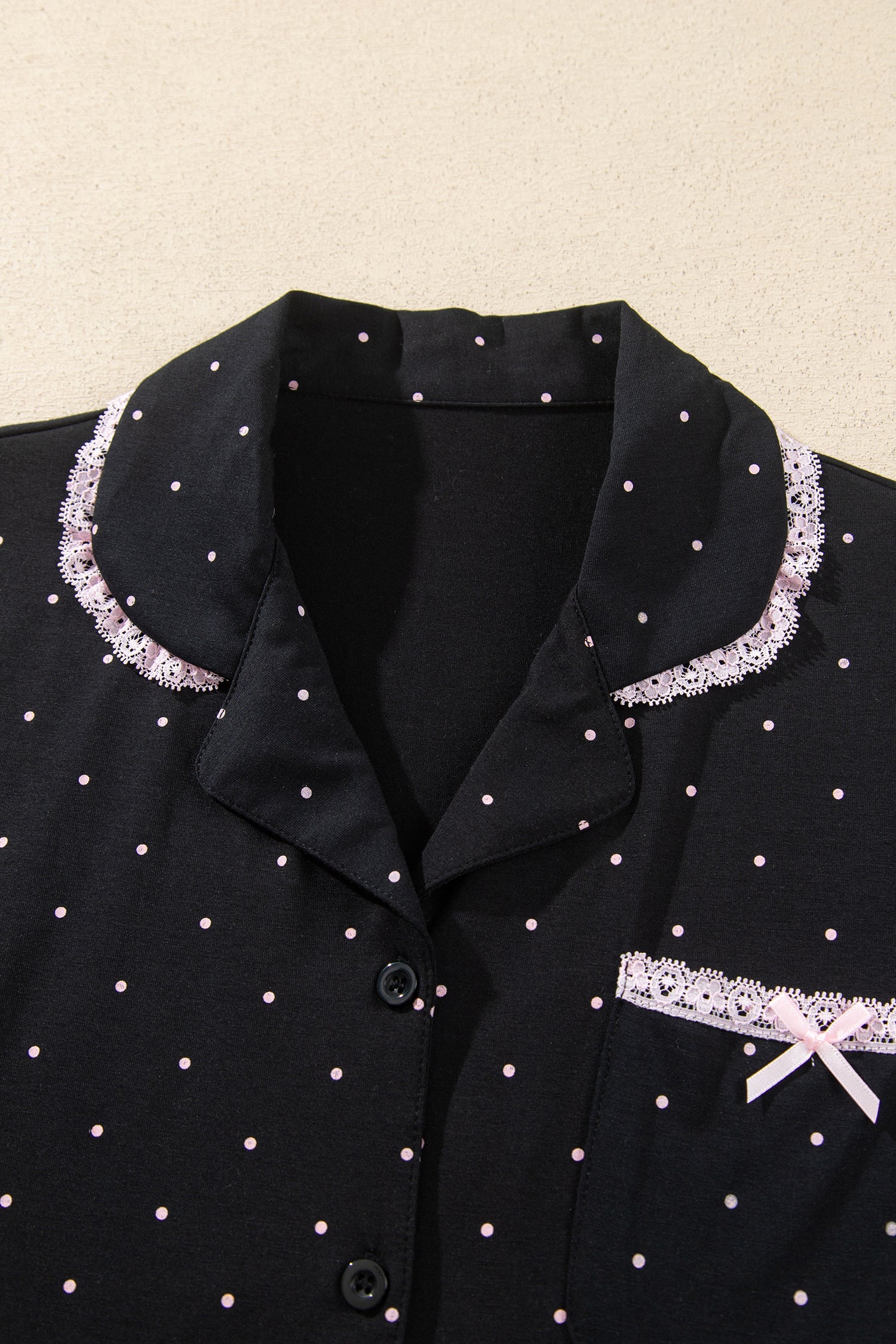 Polka Dot Long Sleeve Shirt & Pants Pajama Set