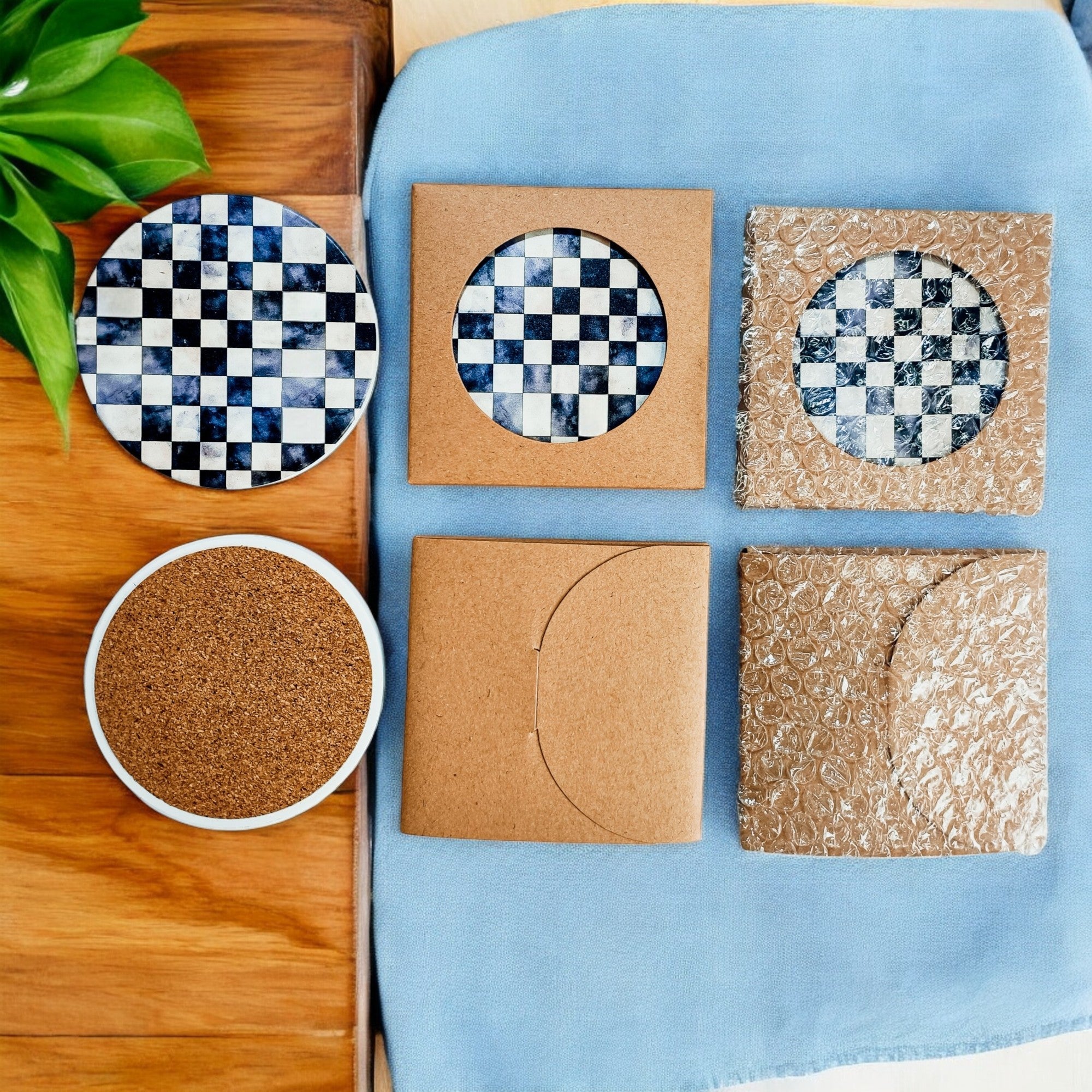 Courtly Check Coasters