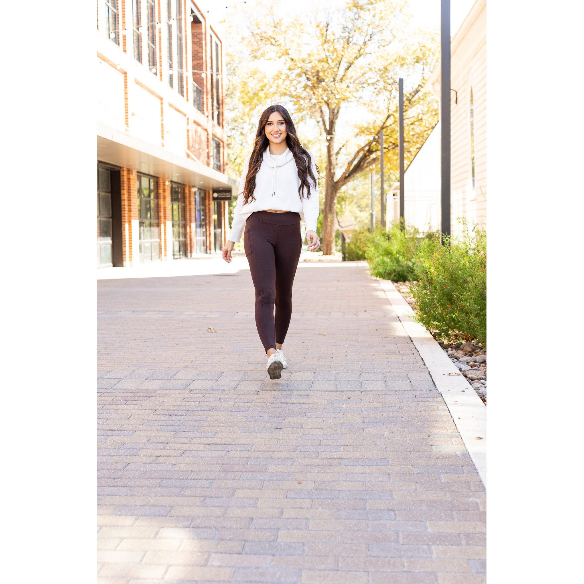 PreOrder  | The Belle - Brown FLEECE Full Length Leggings with Pockets*