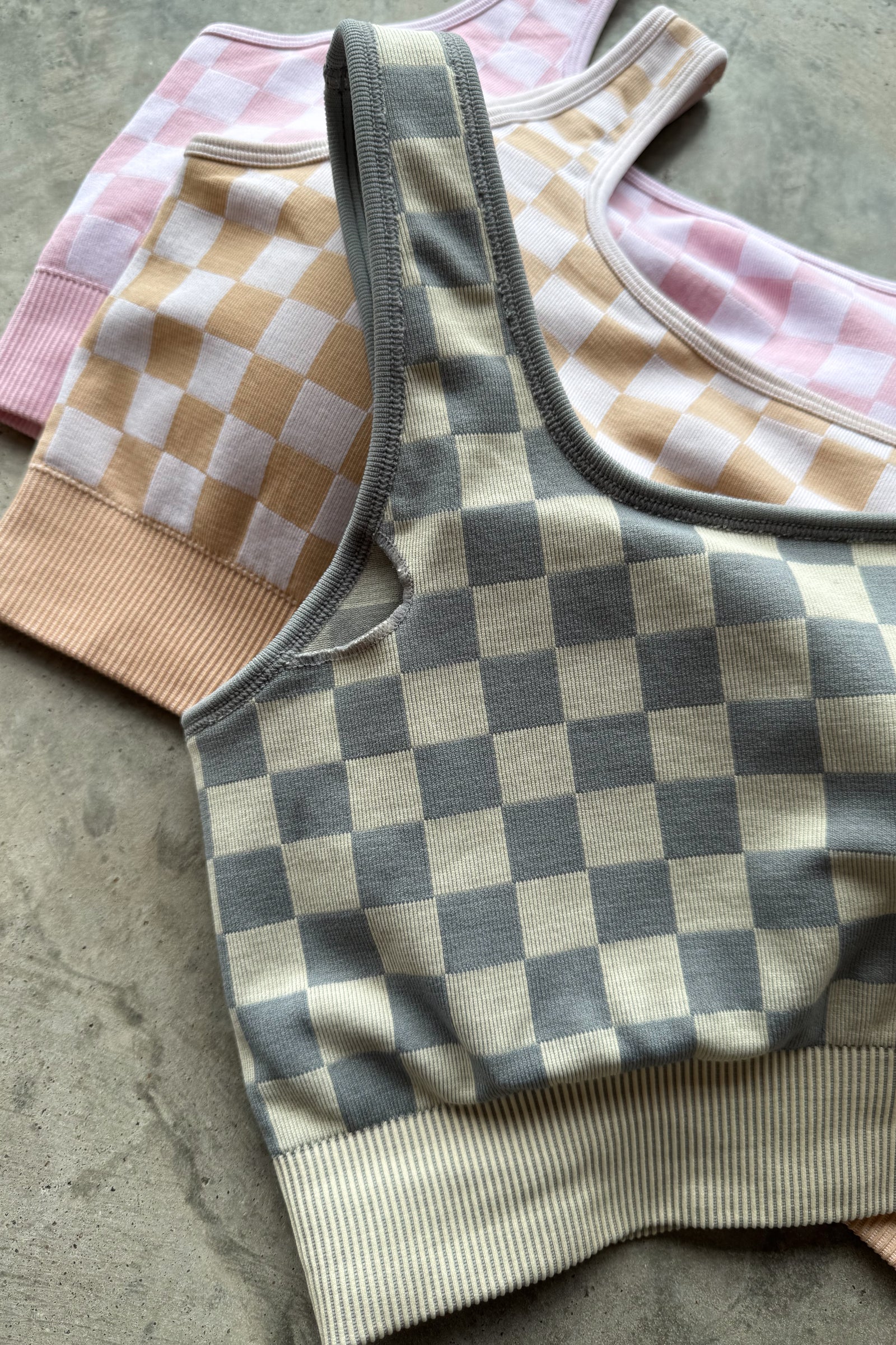 RTS: Checker Bra & Biker Short Set