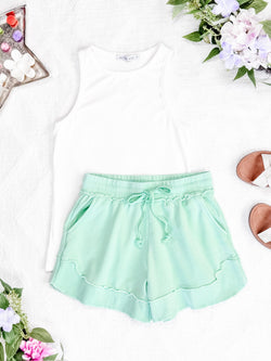 French Terry Stevie Shorts - Mint