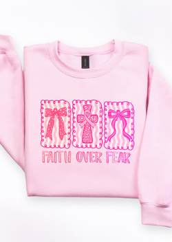Pink Cross Faith Over Fear Sweatshirt