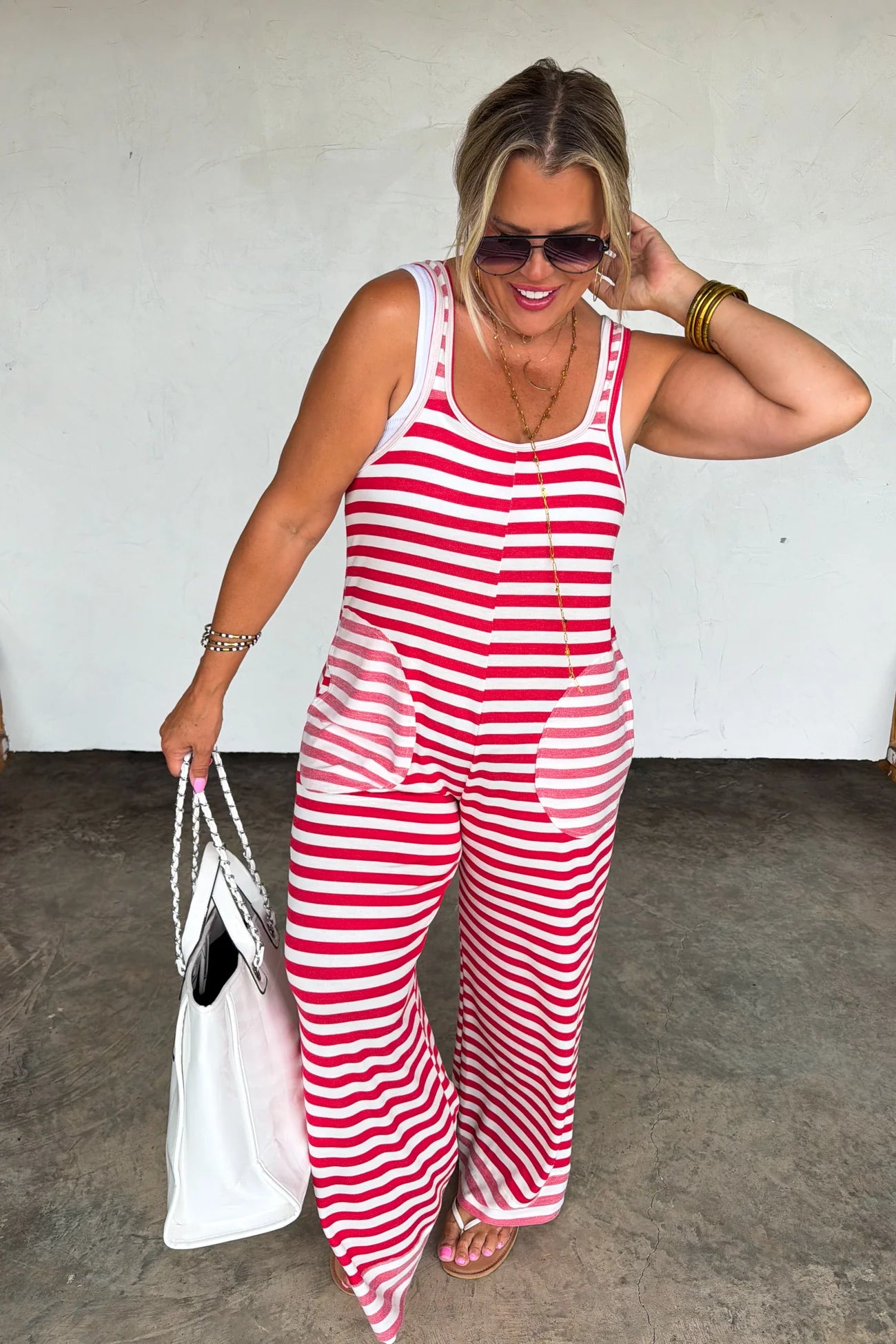 PREORDER- RICKI STRIPE TERRY ROMPER
