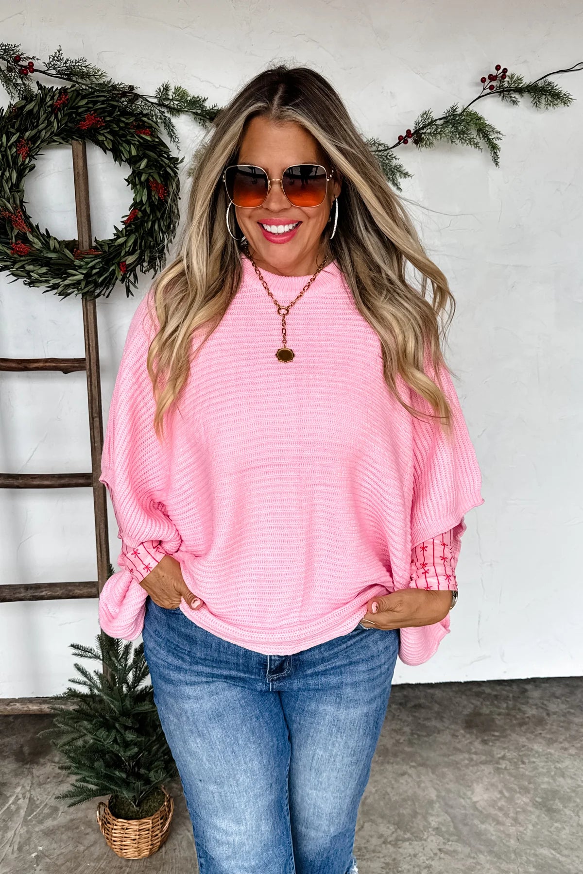 RTS- CHRISTMAS MEG PULLOVER PONCHO