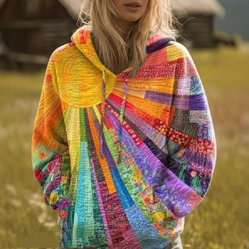 Sun Pattern Colorful Women’s Sweatshirt