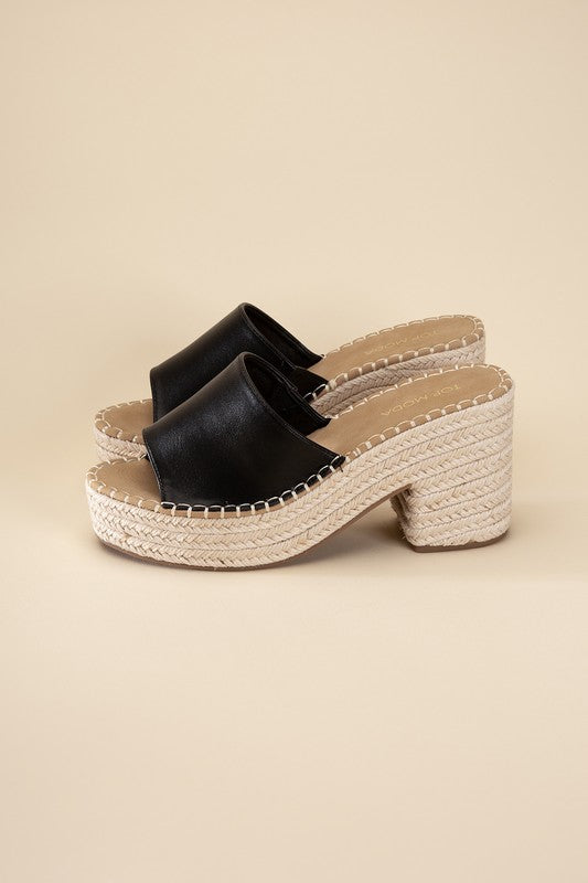 LOCK-1 Espadrille Mule Heels – Crazy-heifer Boutique