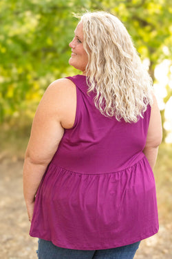 Renee Ruffle Tank - Dark Purple