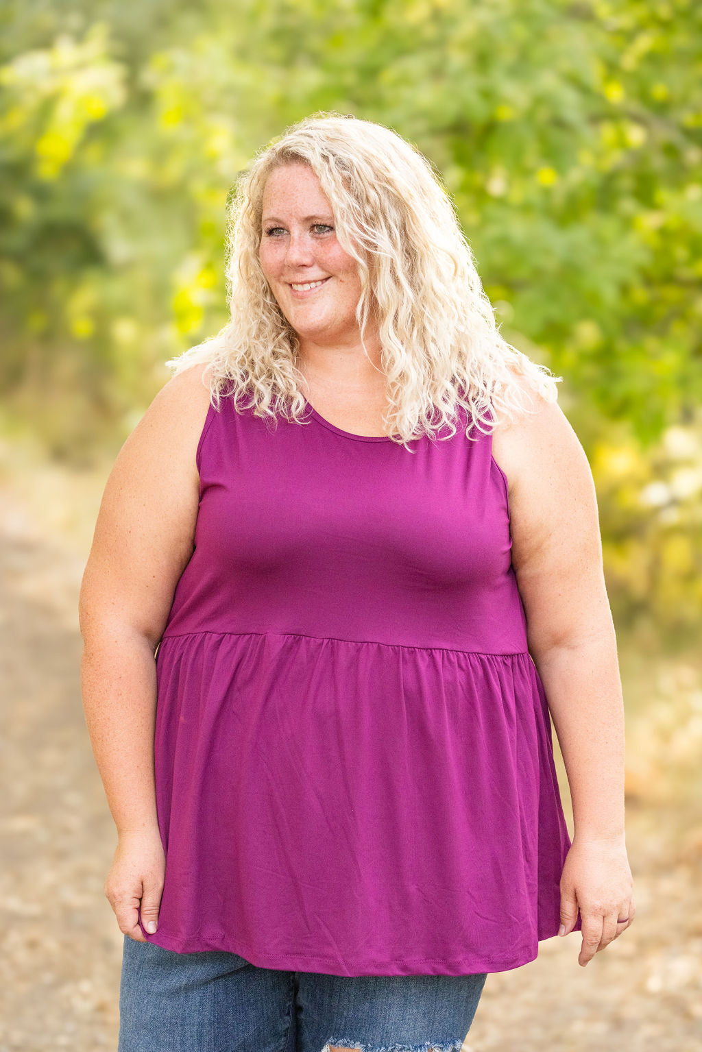 Renee Ruffle Tank - Dark Purple